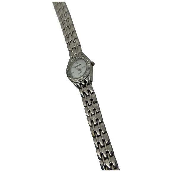 Claire's Crystal Bezel Silver Link Watch Small Face Rhinestone Ladies Quartz - Picture 4 of 5